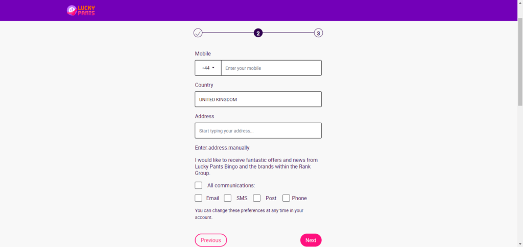 Lucky Pants registration 2