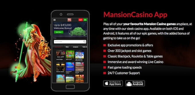 Mansion Casino mobile app