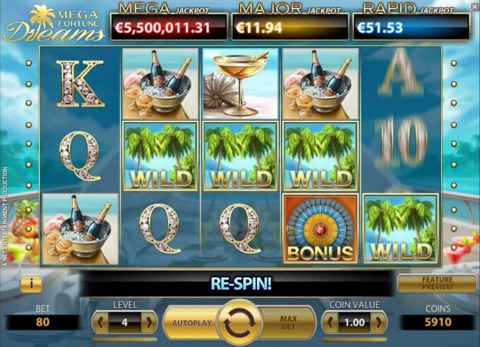 Play Mega Fortune Dreams slot at Mr Green casno