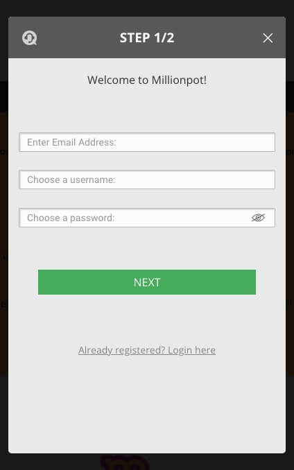 Joining Millionpot 1