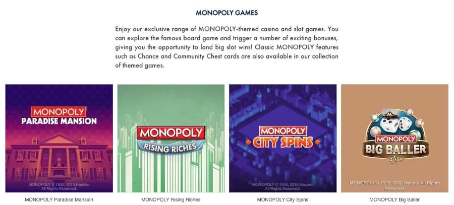 Monopoly Casino monopoly games