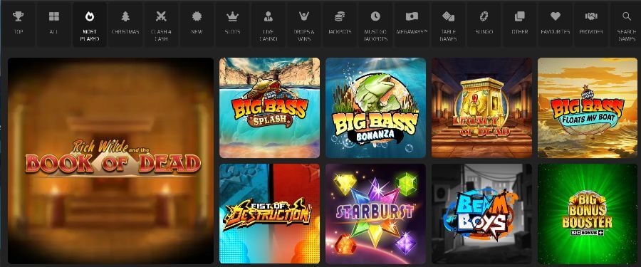 Most popular casino games at Hello Casino UK