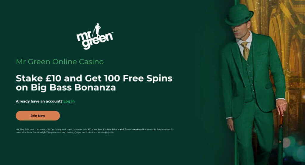 Mr Green low wagering offer