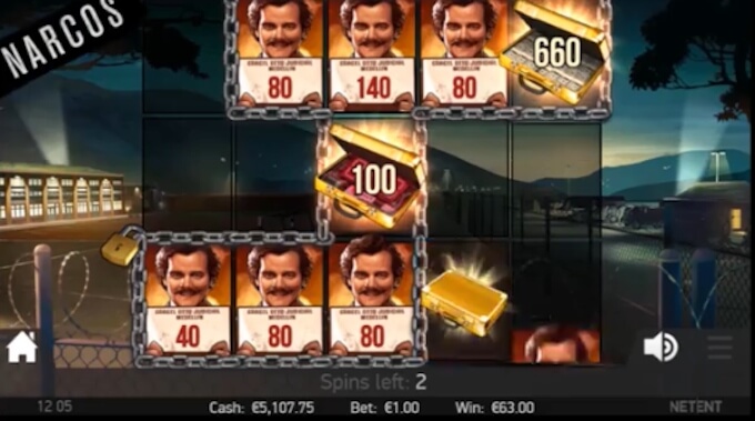 Narcos slot locked up feature