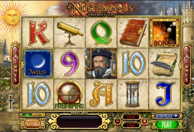 Play Nostradamus slot at Bet365 casino