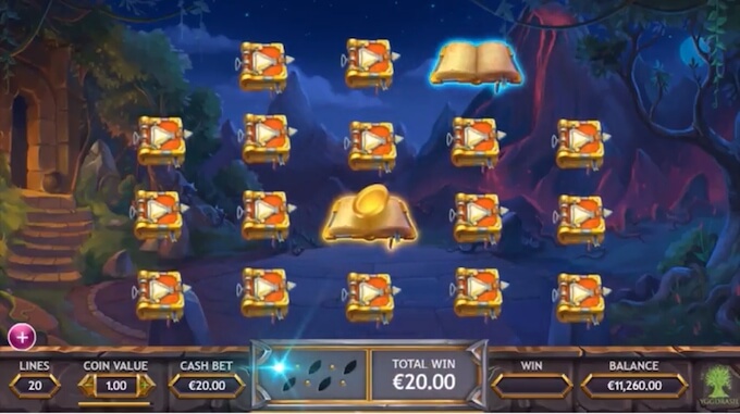 Ozwin's Jackpots Spellbook bonus game Ozwin's Jackpot bonus game