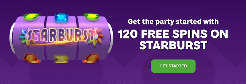 120 Free Spins on Starburst