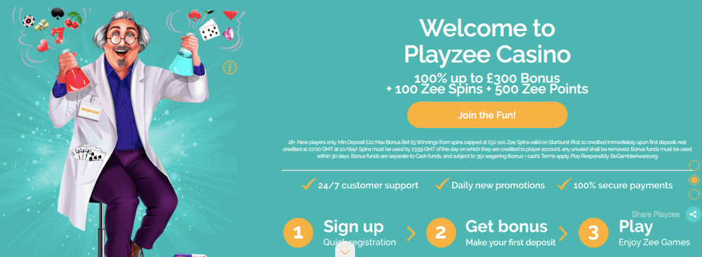 playzee casino uk bonus