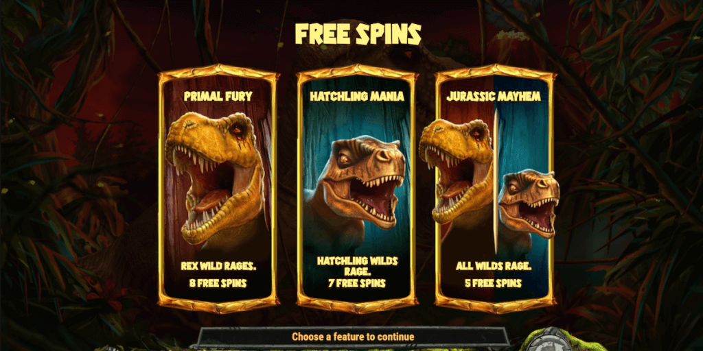 Free Spins Bonus Game in Raging Rex 2