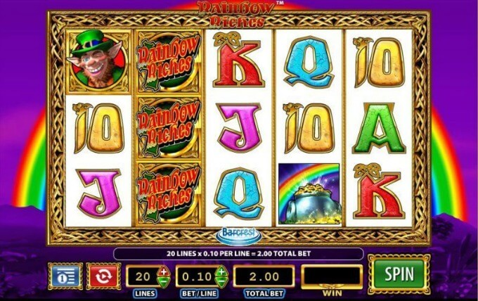 Plat Rainbow Riches slot at Mr Smith casino