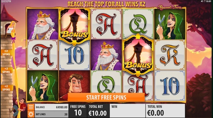 Rapunzel's Tower slot free spins