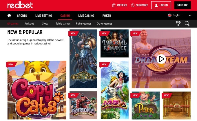 Redbet casino games and slots Redbet casino games
