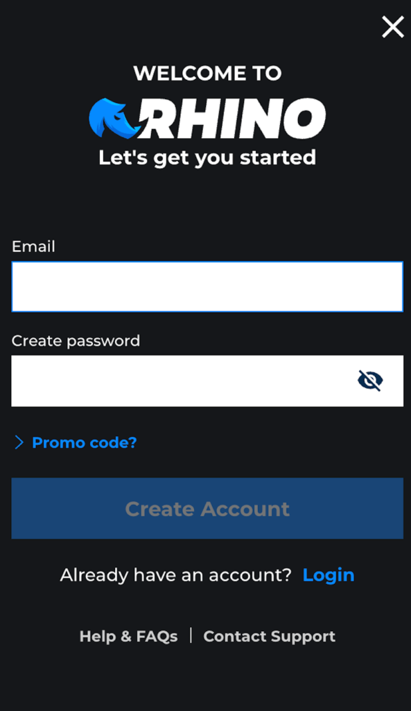 Rhino.bet registration