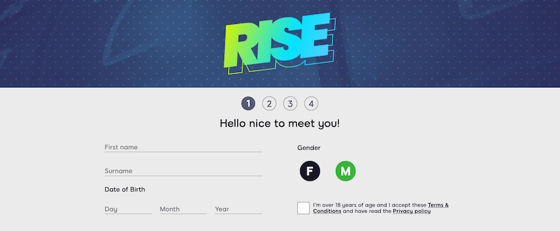 Rise Casino Registration