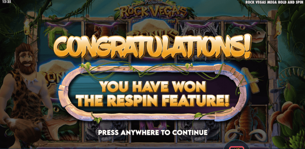Get bigger wins in the respin feature of Rock Vegas online slot