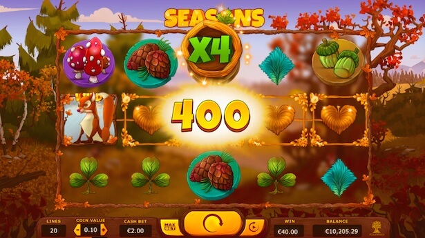 Play Seasons slot on VideoSlots casino