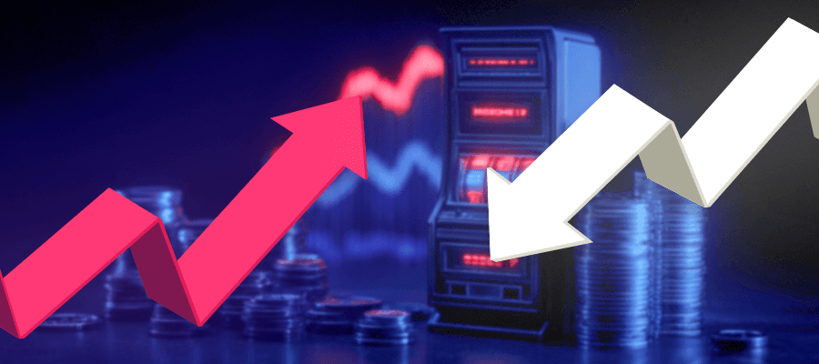 Explanatory diagram of slot RTP and volatility, illustrating the technical settings being adjusted by UK operators to offset new gaming taxes.