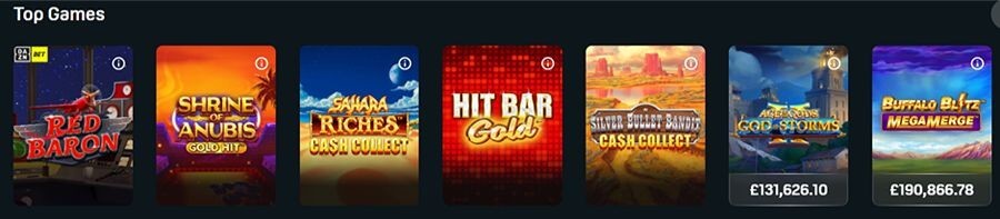 DAZN Bet UK "Featured" slots lobby displaying popular online games including 12 Masks of Fire Drum Frenzy, 10,001 Nights Megaways, and 10,000 Wishes. The grid also highlights 11 Coins of Fire, 1001 Arabian Nights Ways, and 12 Pots of Gold. Navigation tabs for Slots, Live Casino, Table Games, and Game Shows are visible on a professional black and yellow interface.