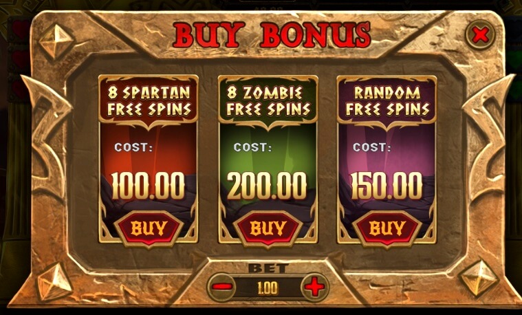 Spartans vs Zombies bonus buy feature