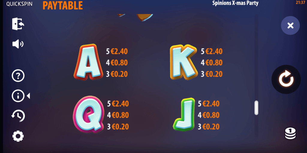 Spinion Xmas Party - Lower Paying Symbols