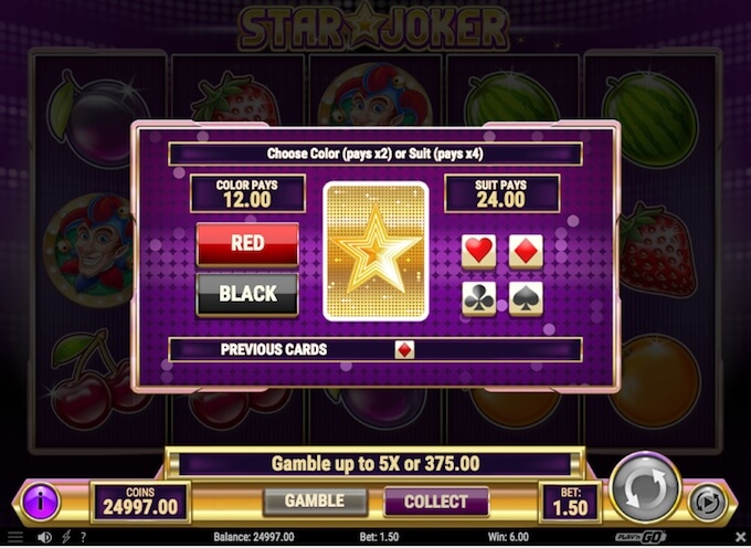 Star Joker slot gamble feature