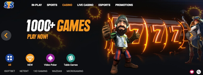 Click to claim the STS UK bonus STS Bet casino games