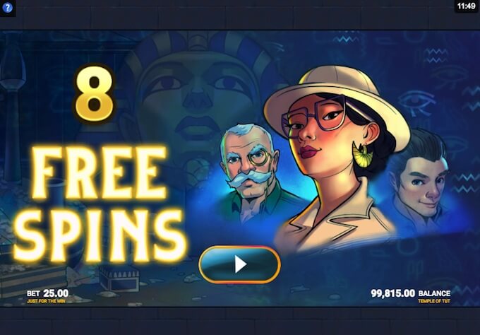 Temple of Tut slot free spins