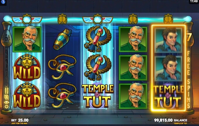 Temple of Tut slot super reels