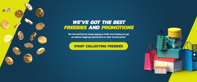 Get freebei Thrills casino freebies banner