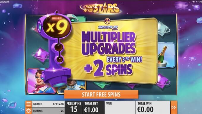 Ticket to the Stars multipliers