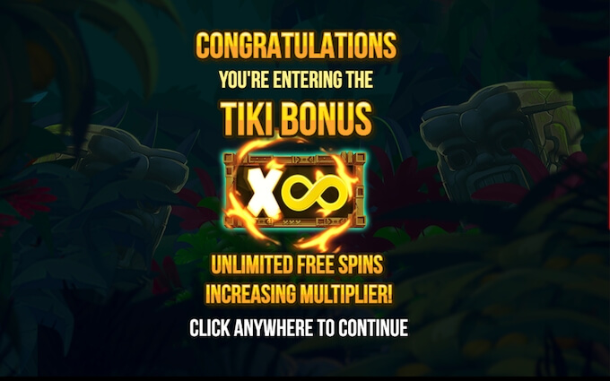 Trigger free spins in Tiki Tumble slot