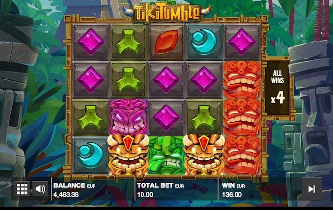 Tiki Tumble slot win multipliers