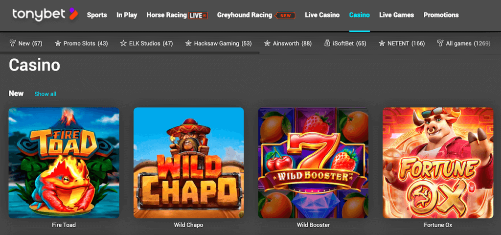 tonybet casino game library