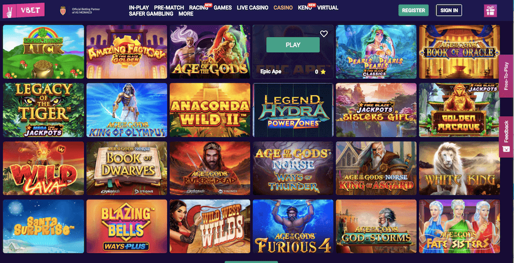 vbet casino slots