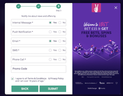 vbet casino registration