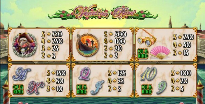 Play Venetian Rose slot at InstaCasino