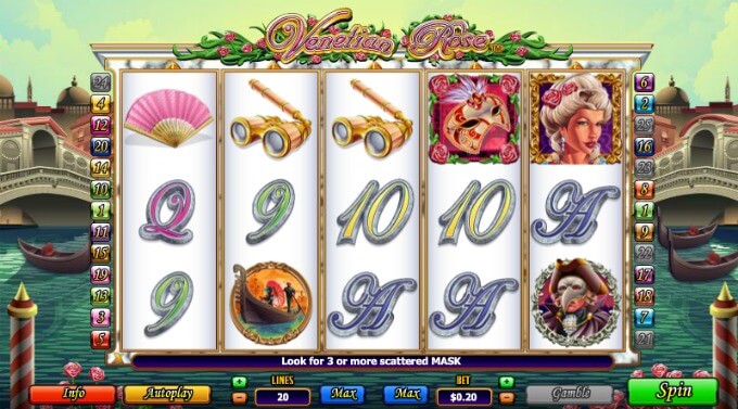 Play Venetian Rose slot at Rizk Casino