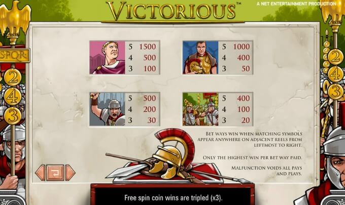 Play Victorious slot at Mr Green casino