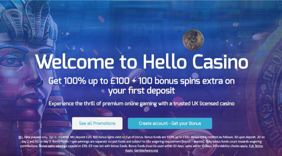 welcome bonus at Hello Casino UK