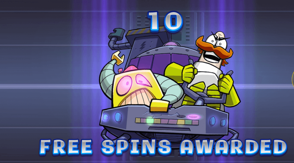 Get bigger payouts during the Free spins Bonus Round in Dr WildShock Mad Loot Lab online slot