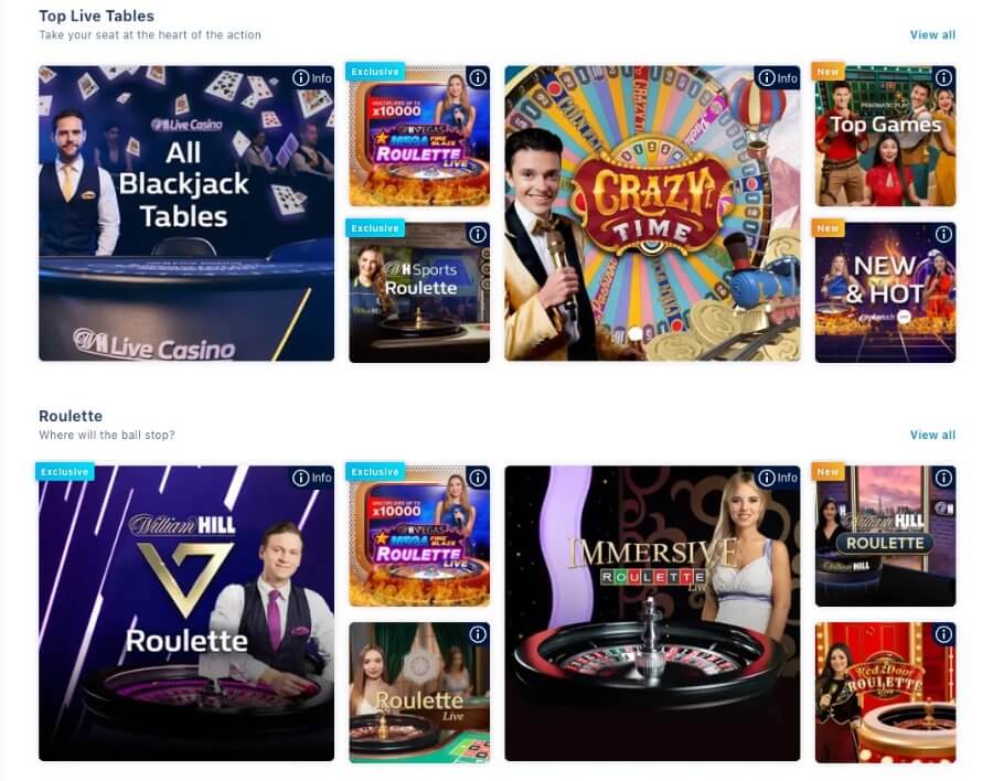 William Hill live casino 