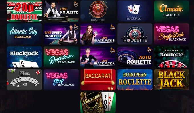 Play with Win British Win British Table games