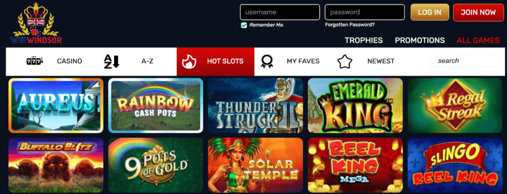 Play online slots at Win Windsor casino