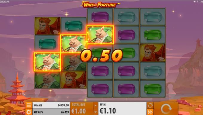 Play Wins of Fortune slot at CasinoCruise