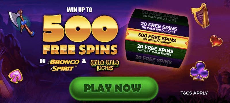 Enjoy up to 500 Bonus Spins when you register a player account at Your Favourite Casino.
